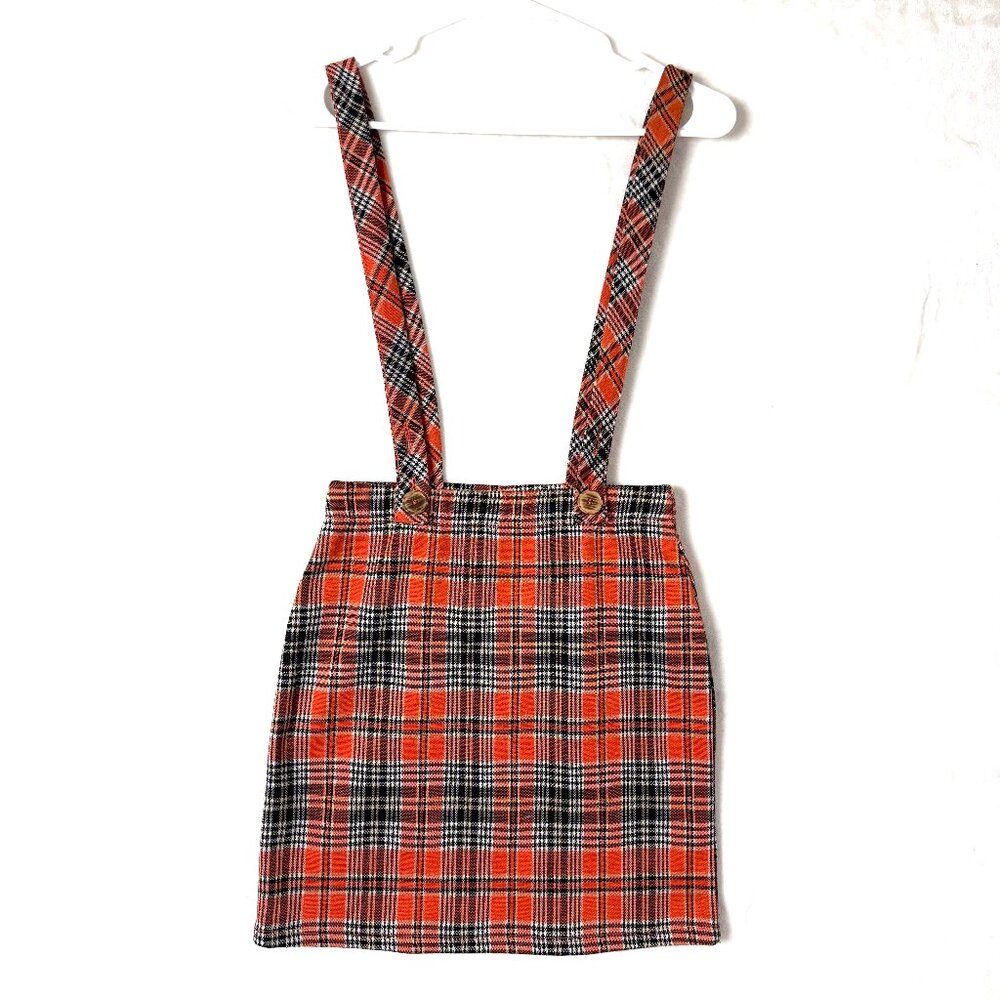 Hollister Plaid Halloween Accademia Grunge Overall Pinafore Mini Skirt Womens XS
